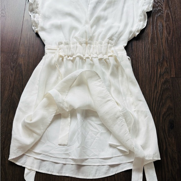 ZARA White Ruffle Sleeve Garden Dress - Picture 7 of 15